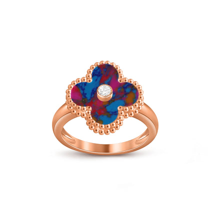 [LUXE NOBLE]CLOVER DIAMOND RING ROSE GOLD COLLECTION