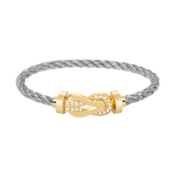 [LUXE NOBLE]CHANCE LARGE 8 FIGURE BUCKLE HALF DIAMOND BRACELET GOLD