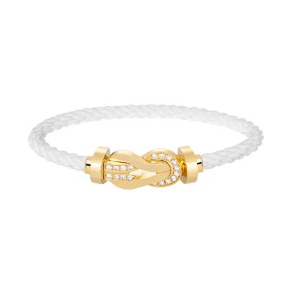 [LUXE NOBLE]CHANCE LARGE 8 FIGURE BUCKLE HALF DIAMOND BRACELET GOLD