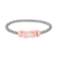 [LUXE NOBLE]CHANCE LARGE 8 FIGURE BUCKLE FULL DIAMOND BRACELET ROSE GOLD