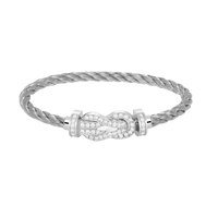 [LUXE NOBLE]CHANCE LARGE 8 FIGURE BUCKLE FULL DIAMOND BRACELET SILVER