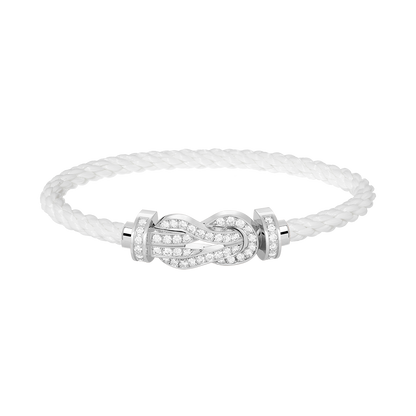 [LUXE NOBLE]CHANCE LARGE 8 FIGURE BUCKLE FULL DIAMOND BRACELET SILVER