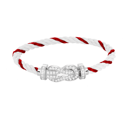 [LUXE NOBLE]CHANCE LARGE 8 FIGURE BUCKLE FULL DIAMOND BRACELET SILVER