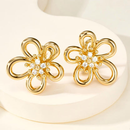 [Luxe JURI] FLOWERLACE EARRING 5 DIAMONDS