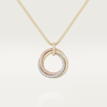 [Luxe Jewelry]TRINITY LARGE FULL DIAMOND  NECKLACE