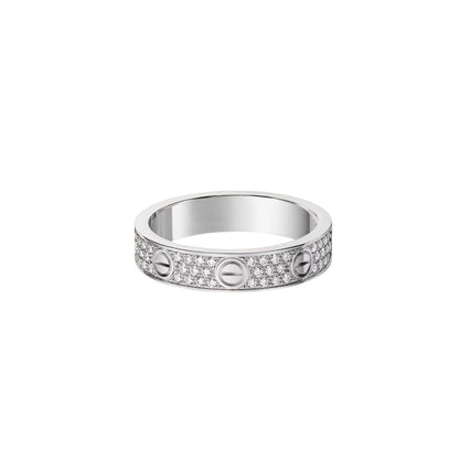 [Luxe Jewelry]LOVE RING 4.0MM DIAMOND PAVED