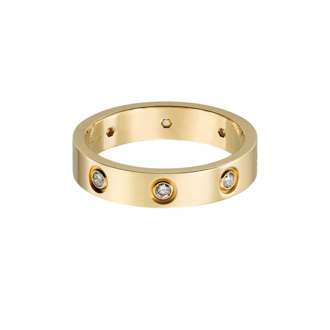 [Luxe Jewelry]LOVE 4MM 8 DIAMOND RING