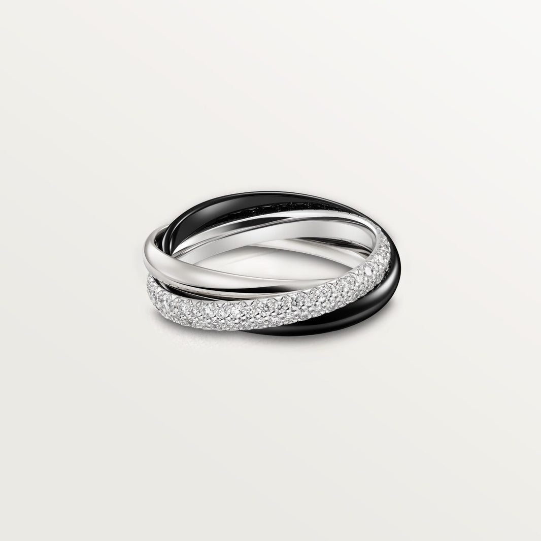[Luxe Jewelry]TRINITY 3.2MM RING BLACK CERAMIC