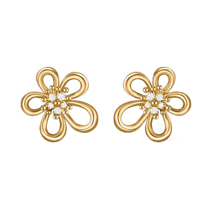 [Luxe JURI] FLOWERLACE EARRING 5 DIAMONDS