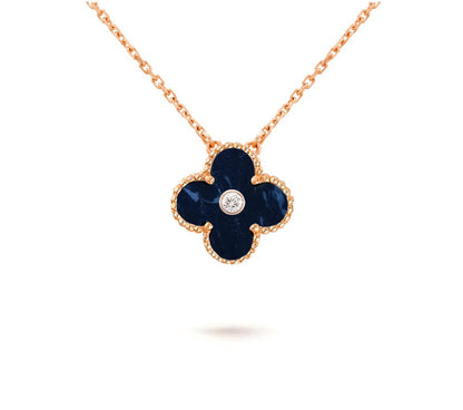 [LUXE NOBLE]CLOVER 15MM DIAMOND SINGLE FLOWER NECKLACE COLLECTION