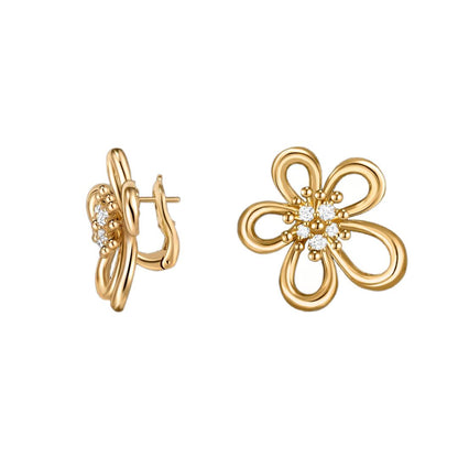 [Luxe JURI] FLOWERLACE EARRING 5 DIAMONDS