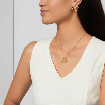 [Luxe JURI] FLOWERLACE EARRING 5 DIAMONDS