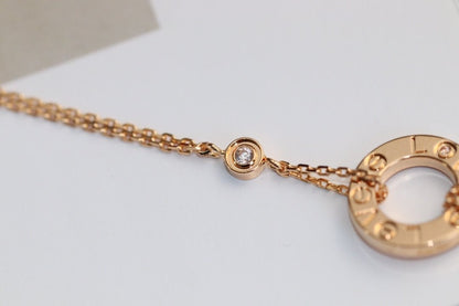 [LUXE NOBLE]LOVE NECKLACE ADJUSTABLE ROSE GOLD 2 DIAMOND
