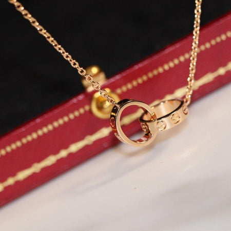 [LUXE NOBLE]LOVE NECKLACE PINK GOLD AND SILVER
