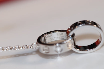 [LUXE NOBLE]LOVE NECKLACE PINK GOLD AND SILVER