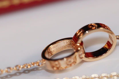 [LUXE NOBLE]LOVE NECKLACE PINK GOLD AND SILVER
