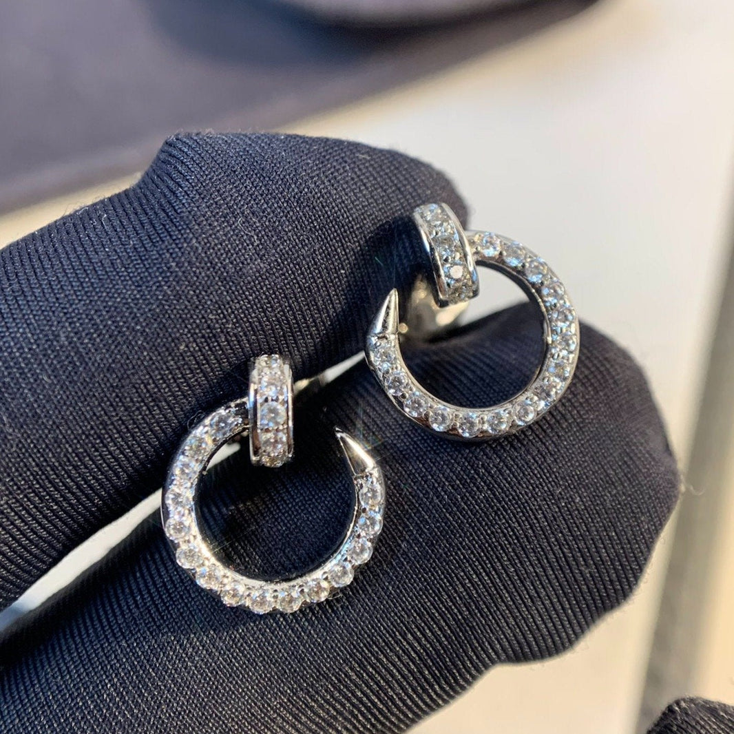 [LUXE NOBLE]JUSTE EARRINGS SILVER DIAMONDS