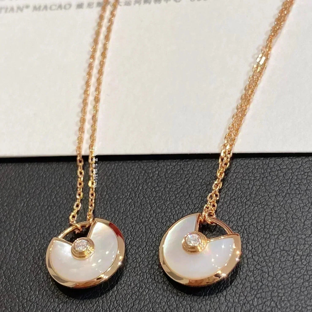 [LUXE NOBLE]AMULETTE ROSE GOLD MOP NECKLACE