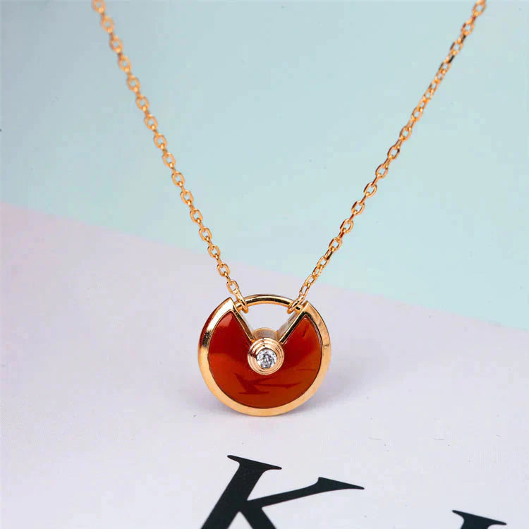 [LUXE NOBLE]AMULETTE GOLD CARNELIAN ONYX NECKLACE