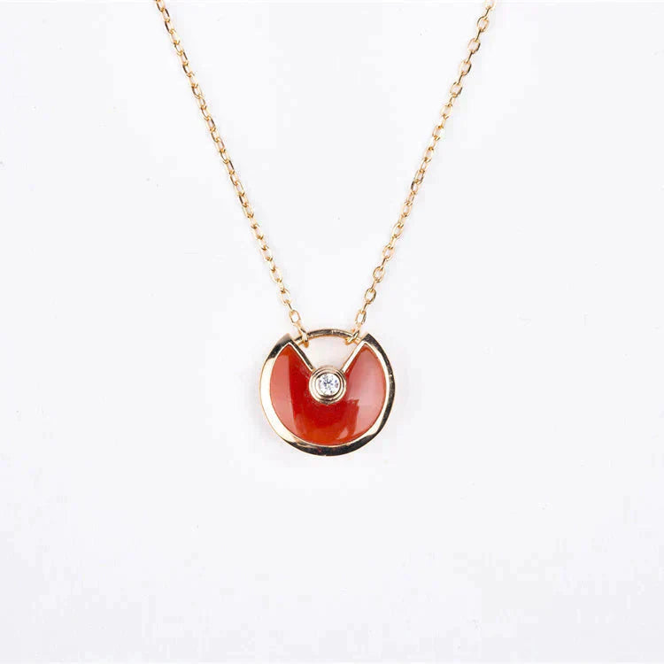 [LUXE NOBLE]AMULETTE GOLD CARNELIAN ONYX NECKLACE