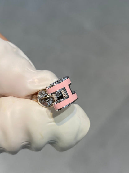 [LUXE NOBLE] MINI POP H SILBERNE OHRRINGE ROSA