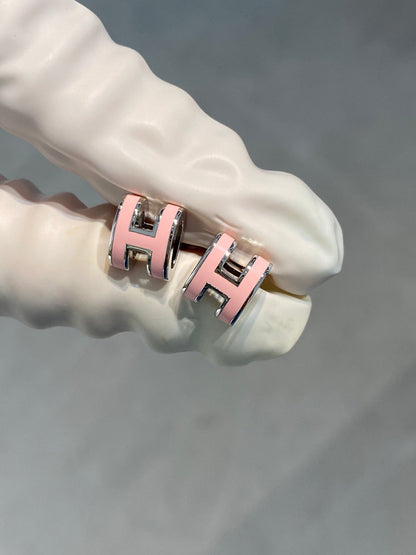 [LUXE NOBLE] MINI POP H SILBERNE OHRRINGE ROSA