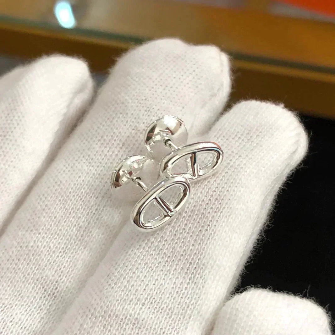 [LUXE NOBLE]CHAINE SMALL EARRINGS GOLD AND SILVER