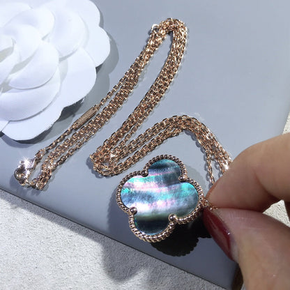 [LUXE NOBLE]クローバー 25mm ゴールド ダークモップ ビッグクローバーネックレス