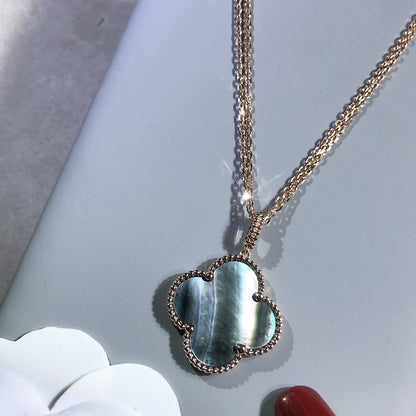 [LUXE NOBLE]クローバー 25mm ゴールド ダークモップ ビッグクローバーネックレス