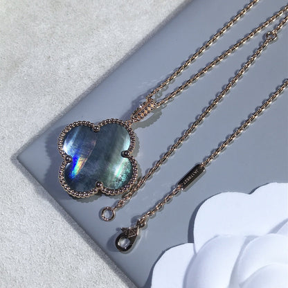 [LUXE NOBLE]クローバー 25mm ゴールド ダークモップ ビッグクローバーネックレス