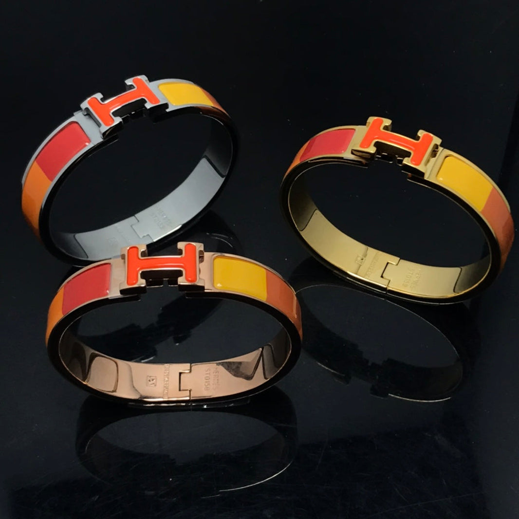 [LUXE NOBLE]H BRACELET ORANGE RAINBOW CERAMIC