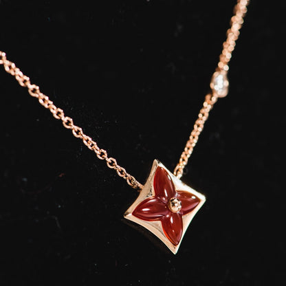 [LUXE NOBLE]STAR NECKLACE PINK GOLD 1 DIAMOND