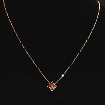 [LUXE NOBLE]STAR NECKLACE PINK GOLD 1 DIAMOND
