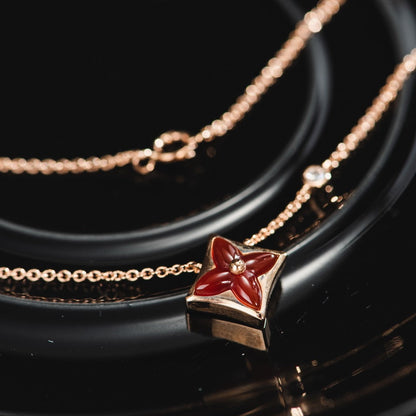 [LUXE NOBLE]STAR NECKLACE PINK GOLD 1 DIAMOND