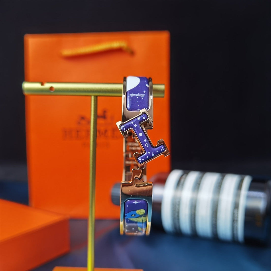 [LUXE NOBLE]H STAR AND MOON BRACELET 12MM