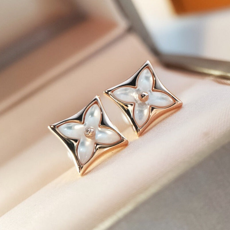 [LUXE NOBLE]STAR MOP PINK GOLD EARRINGS