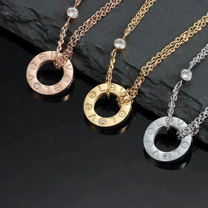 [LUXE NOBLE]LOVE NECKLACE 16MM 2 DIAMONDS