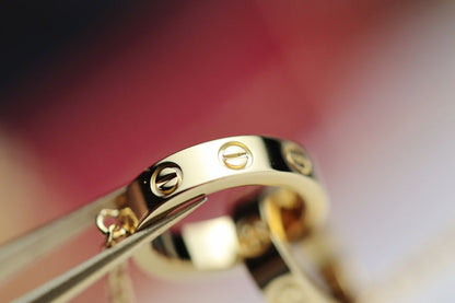 [LUXE NOBLE]LOVE NECKLACE DOUBLE RING GOLD