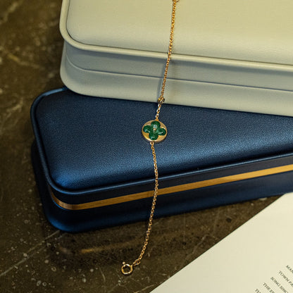 [LUXE NOBLE]サンマラカイト 1ダイヤモンド ピンクゴールドブレスレット