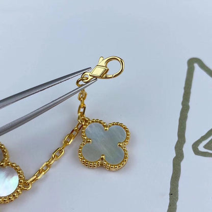 [LUXE NOBLE]MAGIC CLOVER MOP GOLD BRACELET 5 MOTIFS