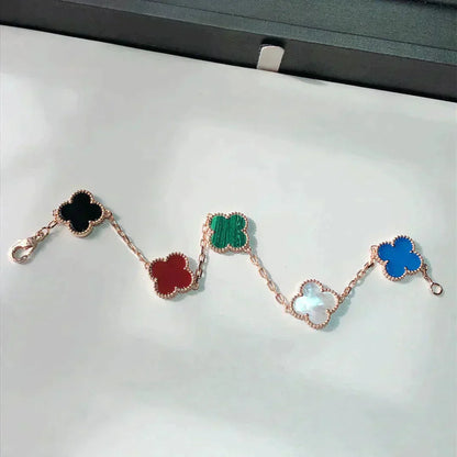 [LUXE NOBLE]CLOVER 5 MOTIFS MULTICOLOR BRACELET