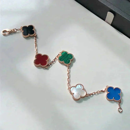 [LUXE NOBLE]CLOVER 5 MOTIFS MULTICOLOR BRACELET