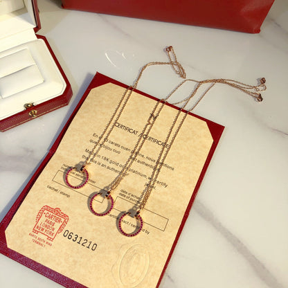 [Luxe Jewelry]JUSTE NECKLACE RED FULL DIAMONDS