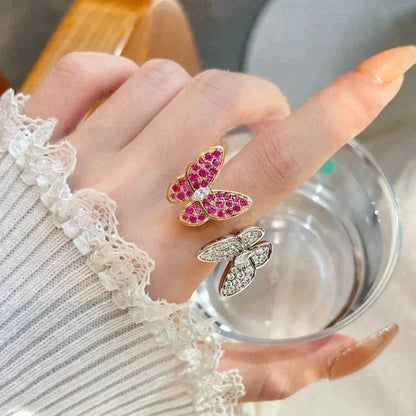 [LUXE NOBLE]TWIN BUTTERFLY DIAMOND RING