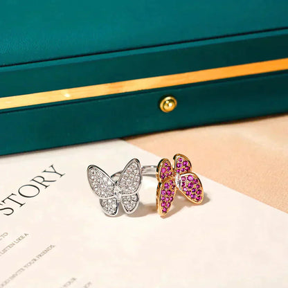[LUXE NOBLE]TWIN BUTTERFLY DIAMOND RING