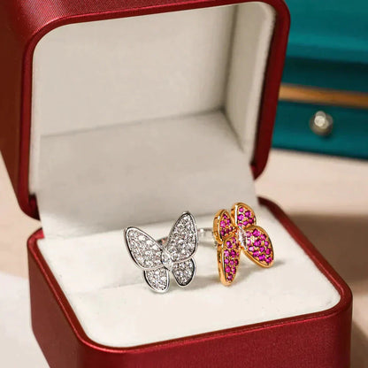 [LUXE NOBLE]TWIN BUTTERFLY DIAMOND RING
