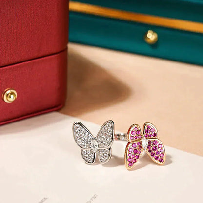 [LUXE NOBLE]TWIN BUTTERFLY DIAMOND RING