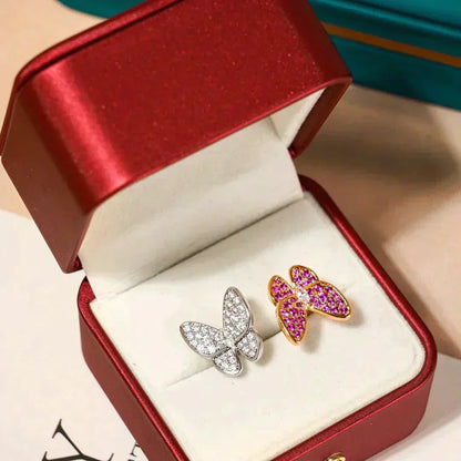 [LUXE NOBLE]TWIN BUTTERFLY DIAMOND RING