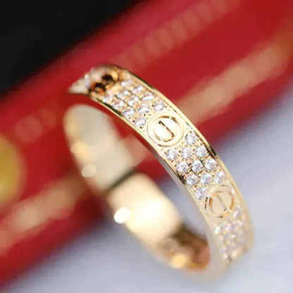 [Luxe Jewelry]LOVE RING 4.0MM DIAMOND PAVED