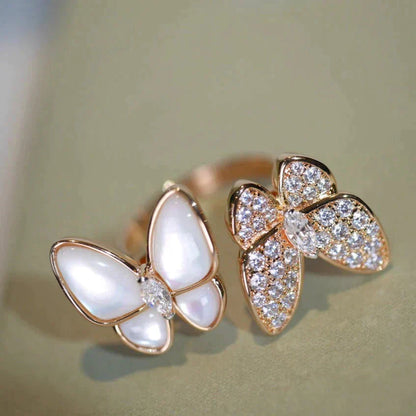 [LUXE NOBLE]TWIN BUTTERFLY DIAMOND MOP RING